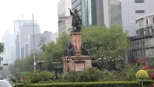 La estatua de Colón que estaba en Paseo de la Reforma