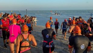 Cocodrilo obliga a suspender la prueba de natación en el Triatlón de Acapulco