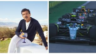 Antonio Banderas elogia la batalla de Alonso contra 'Checo' Pérez 