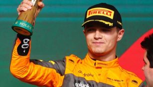 ¡Lo volvió a hacer! Lando Norris rompió su trofeo obtenido en el Gran Premio de Brasil