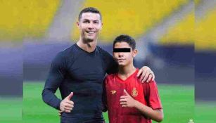 Cristiano Jr fue visto con muletas tras lesionarse el tobillo