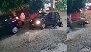 Doña María Teresa iba caminando cuando un auto la golpeó por la espalda hasta arrollarla.