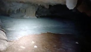 Reportan 'ríos' de cemento en acuífero de caverna Garra de Jaguar por obras del Tramo 5 del Tren Maya