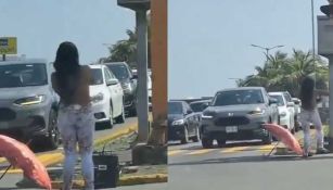 Mujer se cambia en plena avenida de Boca del Río, Veracruz