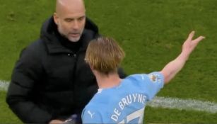 De Bruyne en el momento en el que discute con Guardiola