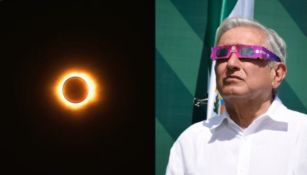 AMLO disfrutó del eclipse solar en Mazatlán, y para ello usó lentes especiales