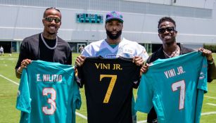 Vini y Militao con Odell Beckham Jr.