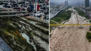 El antes y después del Río Santa Catarina de Nuevo León, que ‘revivió’ gracias a la tormenta tropical Alberto