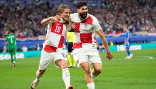Modric celebra su gol en la Euro