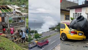 La lluvia y los fuertes vientos causaron daños en casas y en la costa.