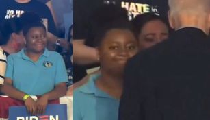 En el video se muestra la mujer incomoda por el momento en que Joe Biden la ignora