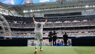 Mbappé en su presentación con el Real Madrid