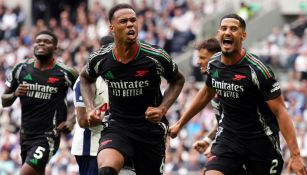 Gabriel y el Arsenal celebran el gol de la victoria ante los Spurs