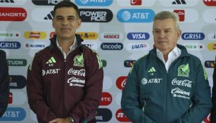 Rafa Márquez en su presentación con Javier Aguirre