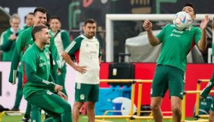 Santi y Raúl en un entrenamiento con el Tri