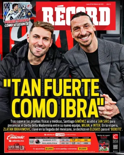 Portada RÉCORD Lunes 2 de febrero