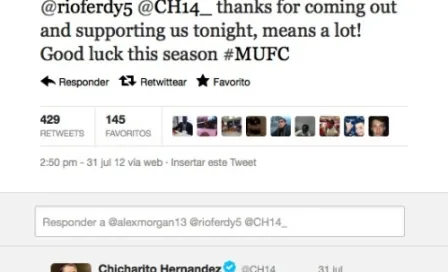 Alex Morgan agradece apoyo de Chicharito en Old Trafford