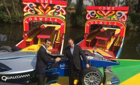 Presentan Formula E en trajineras de Xochimilco