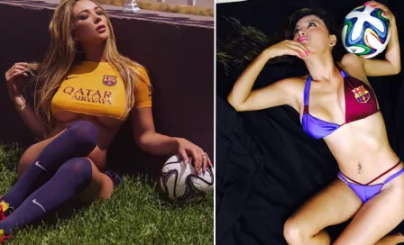 Modelos culés intentan 'resucitar' al Barça con sexys fotos