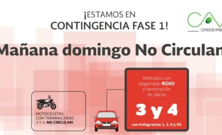 Por contingencia, este domingo habrá 'Hoy No Circula'