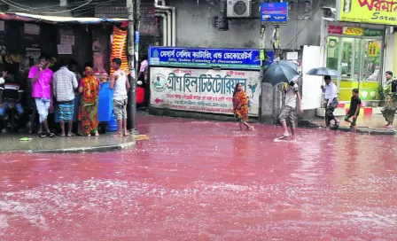 Lluvia crea 'río de sangre' en la India 