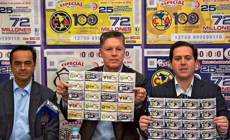 Lotería Nacional presenta billete por cien años del América 