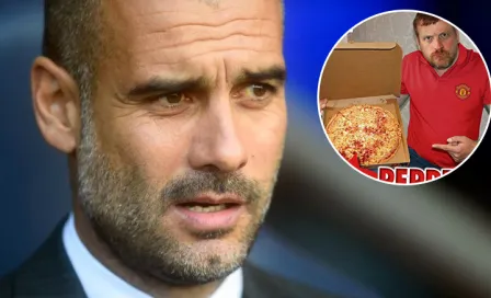 Fan del United descubre cara de Guardiola en pizza