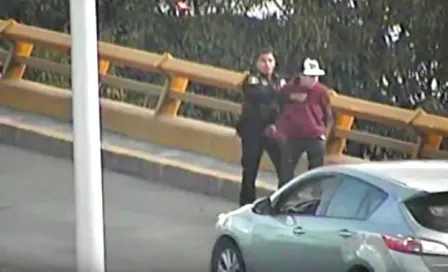 Policía 'caza' a ladrones de camioneta en Circuito Interior