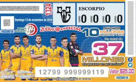 Lotería Nacional homenajea a Tigres y su afición