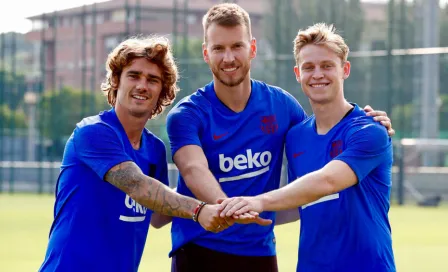 Griezmann, De Jong y Neto entrenaron por primera vez con Barcelona