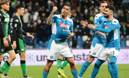 Napoli sin Chucky Lozano ganó de último minuto ante Sassuolo