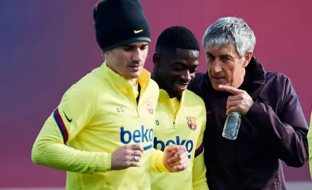 Dembelé abandonó práctica del Barcelona por molestias en la pierna