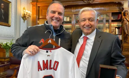 Diamondbacks de Arizona visitó a AMLO en Palacio Nacional