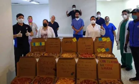 Personal del IMSS Saltillo recibió pizza gratis por combatir el COVID-19