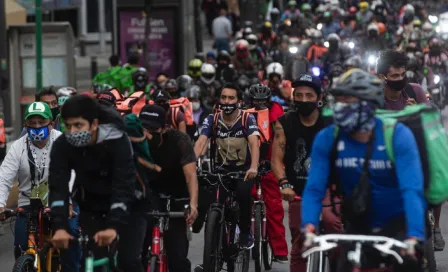 Repartidores por aplicación exigieron seguridad laboral en CDMX