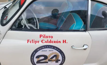 Felipe Calderón y su hermano chocaron auto clásico en el Rally Maya