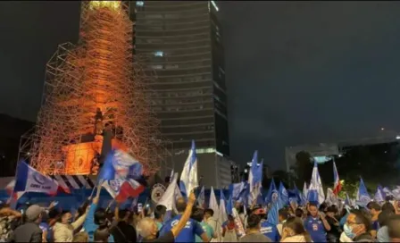 Cruz Azul: Aficionados festejan campeonato de La Máquina en el Ángel de la Independencia