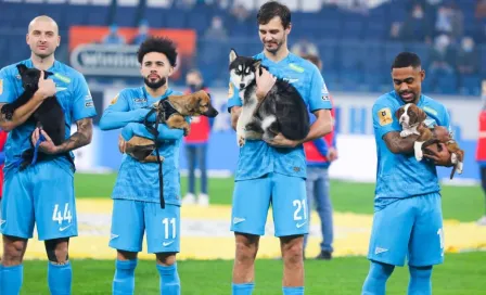 Zenit: Equipo salió al campo con perritos para promover su adopción