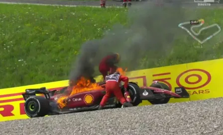 Video: Carlos Sainz abandonó el GP de Austria con su Ferrari en llamas 