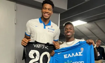 Vinicius Jr. y Giannis Antetokoumpo se encontraron en Madrid