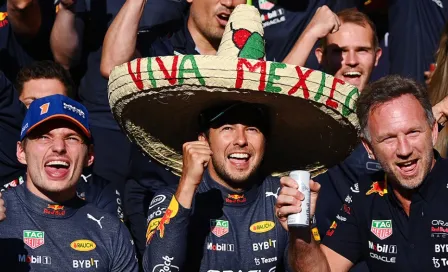 Checo Pérez: Celebró el 1-2 de Red Bull en el GP de Bélgica con sombrero mexicano