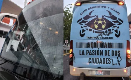 Aficionados de Correcaminos vandalizaron el autobús del Tampico Madero