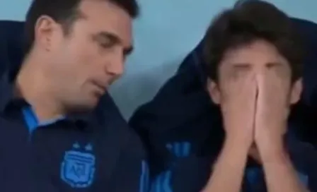 Qatar 2022: Pablo Aimar lloró en la banca tras gol de Messi ante México