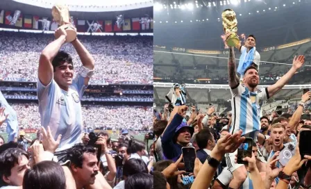 Qatar 2022: Messi 'calcó' la foto de Maradona levantando la Copa del Mundo