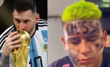 Messi: Fan se tatuó el nombre del jugador en el rostro y ahora se arrepiente