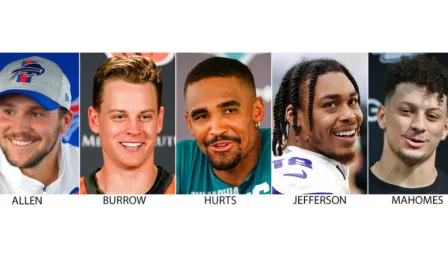 NFL: Jalen Hurts, Josh Allen, Joe Burrow, Justin Jefferson y Patrick Mahomes, candidatos a MVP