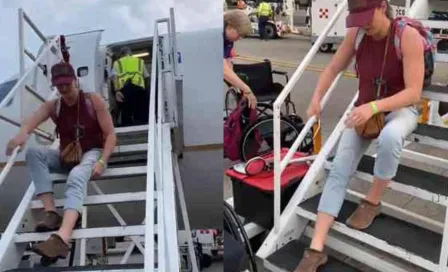 Paratleta tuvo que arrastrarse a falta de rampas en aeropuerto de Veracruz