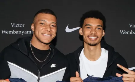 Kylian Mbappé, sorprendido por la enorme estatura de Wembanyama