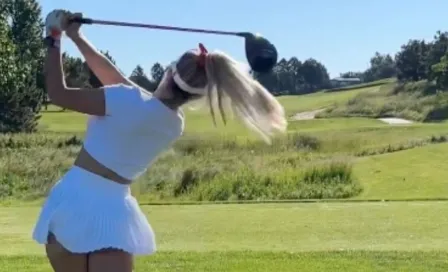 Paige Spiranac sufre descuido durante el golf y deja ver su ropa interior 