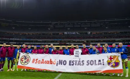 “No estás sola”, el mensaje que América y Barcelona mandaron previo al arranque del partido